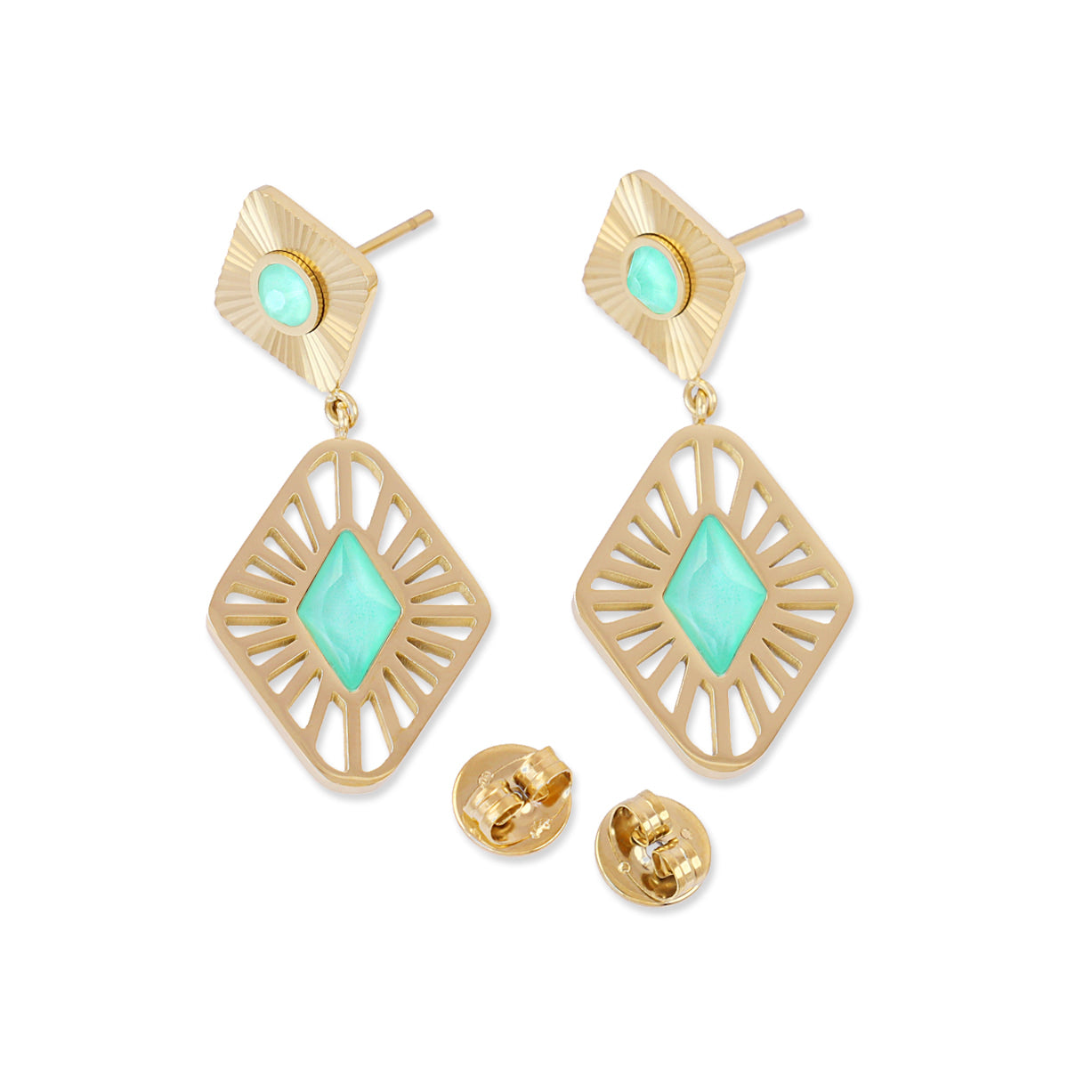 Pendientes Prisma Angled Verde Anartxy