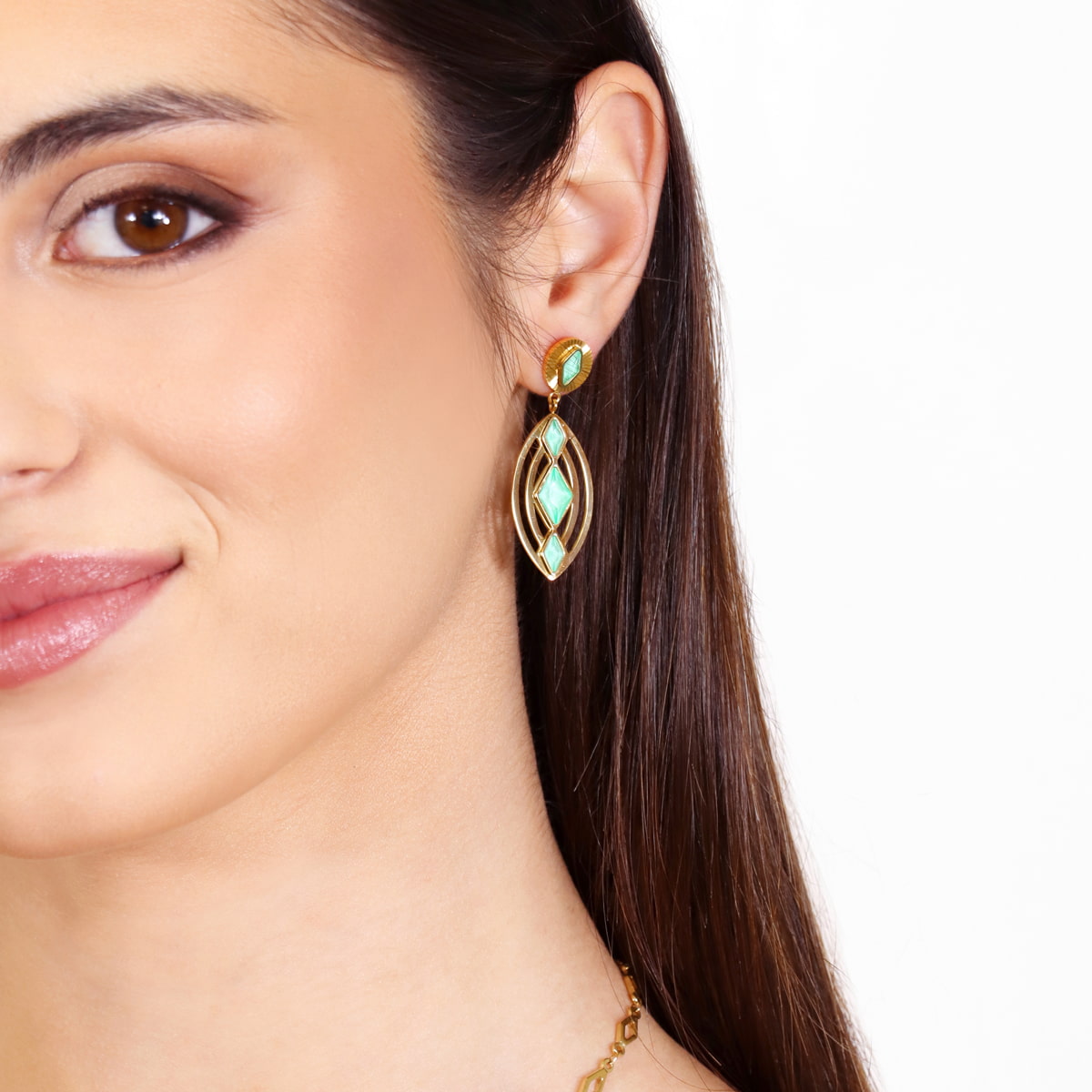 Pendientes Prisma Lunex Verde Anartxy