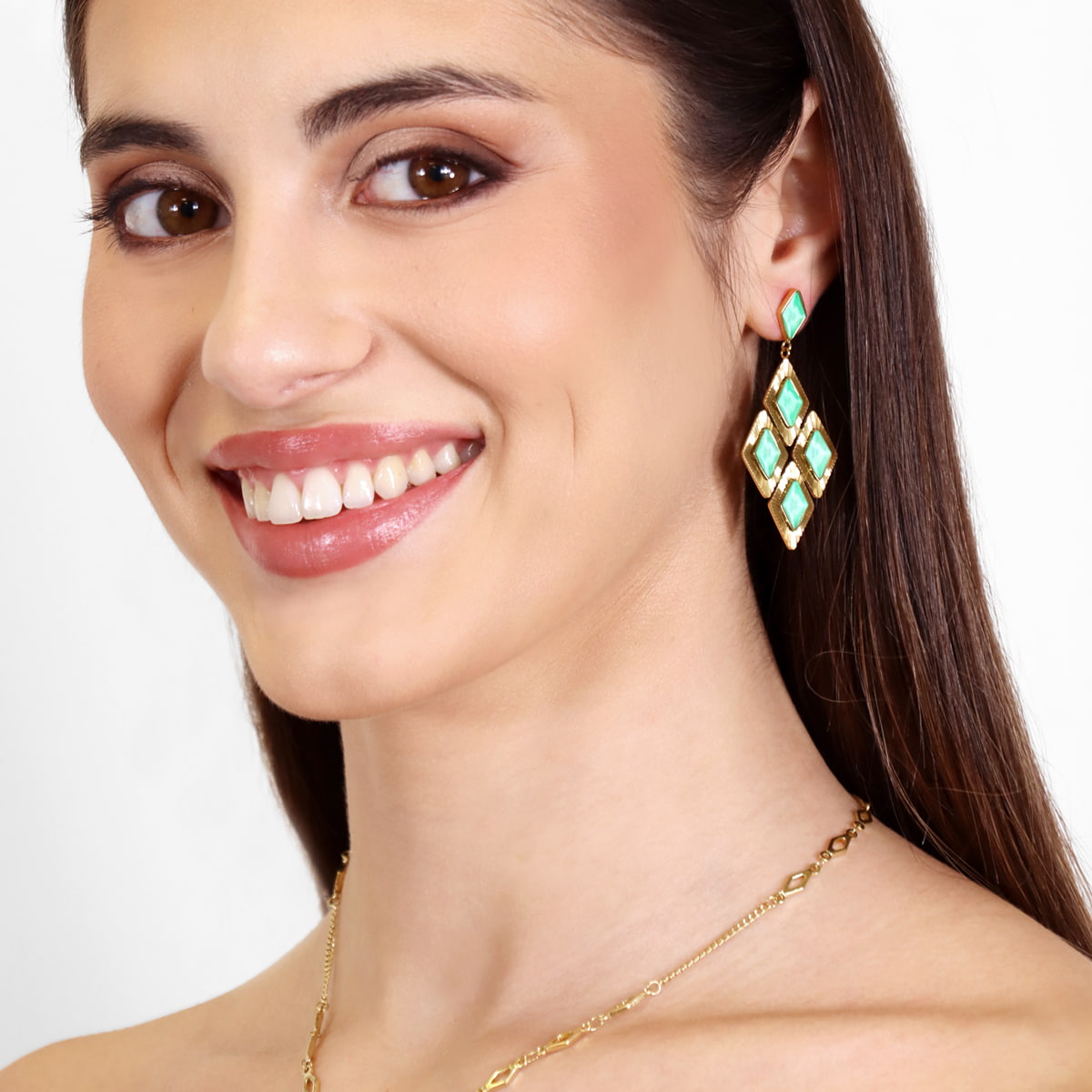 Pendientes Prisma Irixa Verde Anartxy