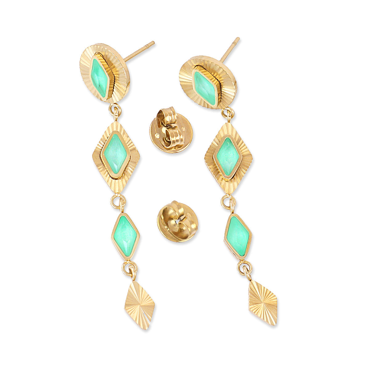 Pendientes Prisma Orlix Verde Anartxy