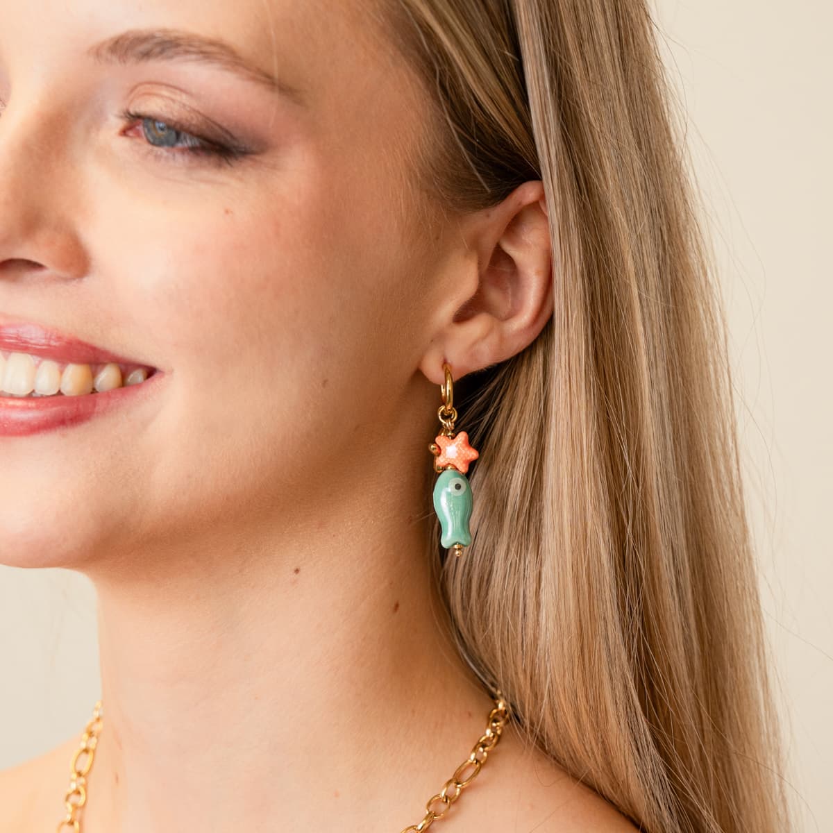 Pendientes Coast Mahona Dorado Anartxy