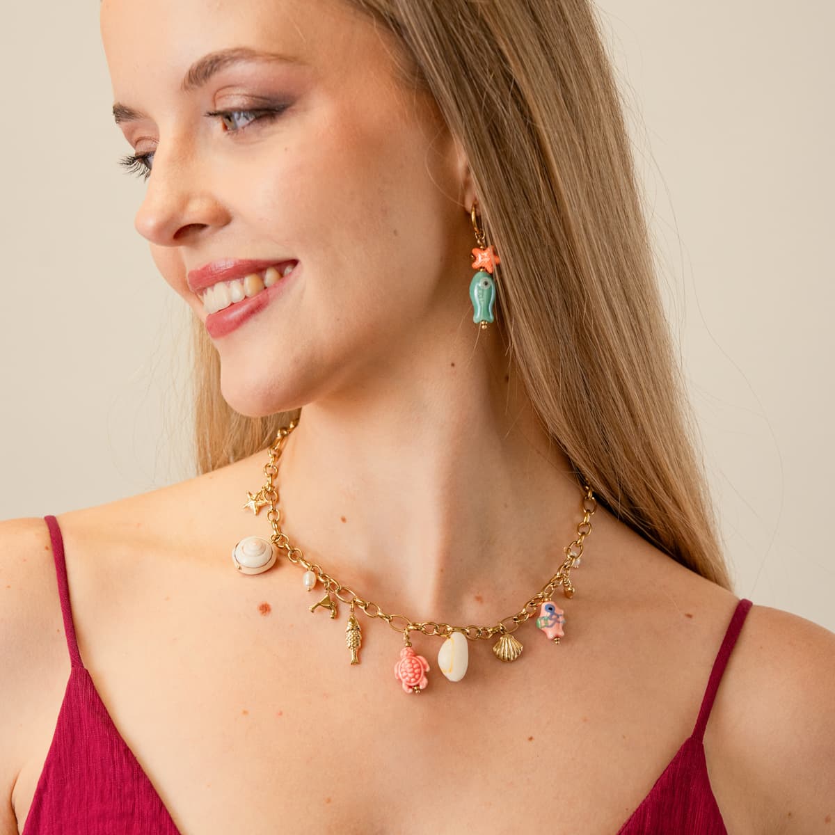 Pendientes Coast Mahona Dorado Anartxy