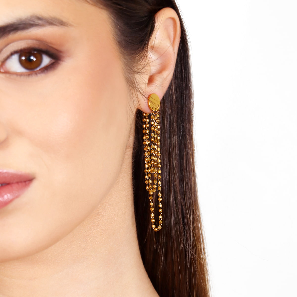 Pendientes Rainfall Aurora Dorado Anartxy