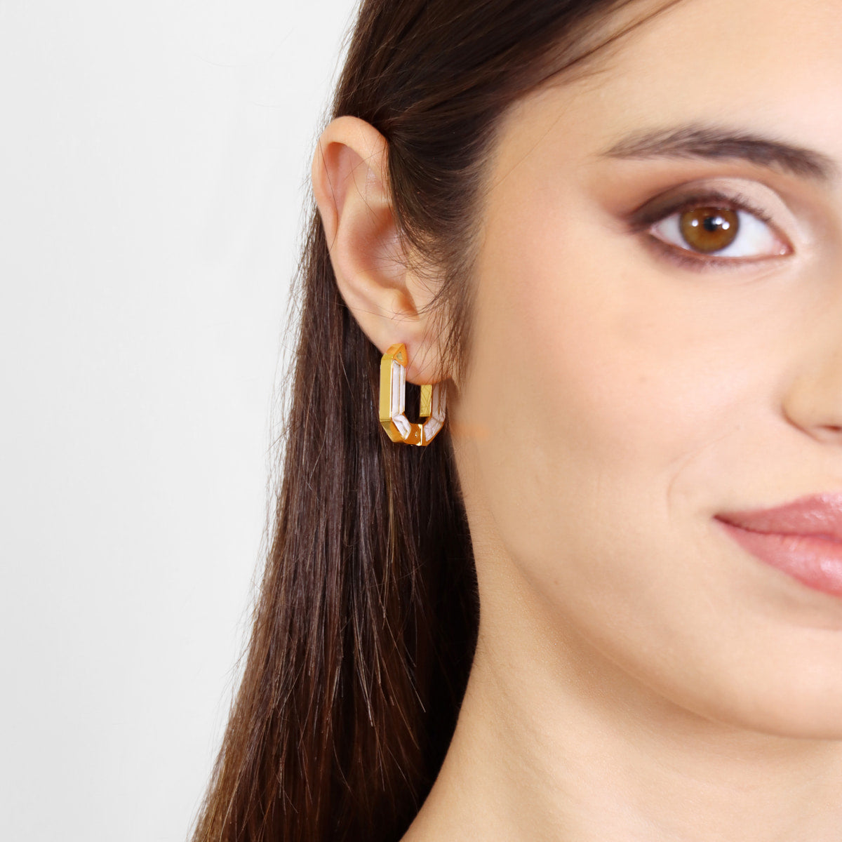 Pendientes Gleam Kaori Blanco Anartxy