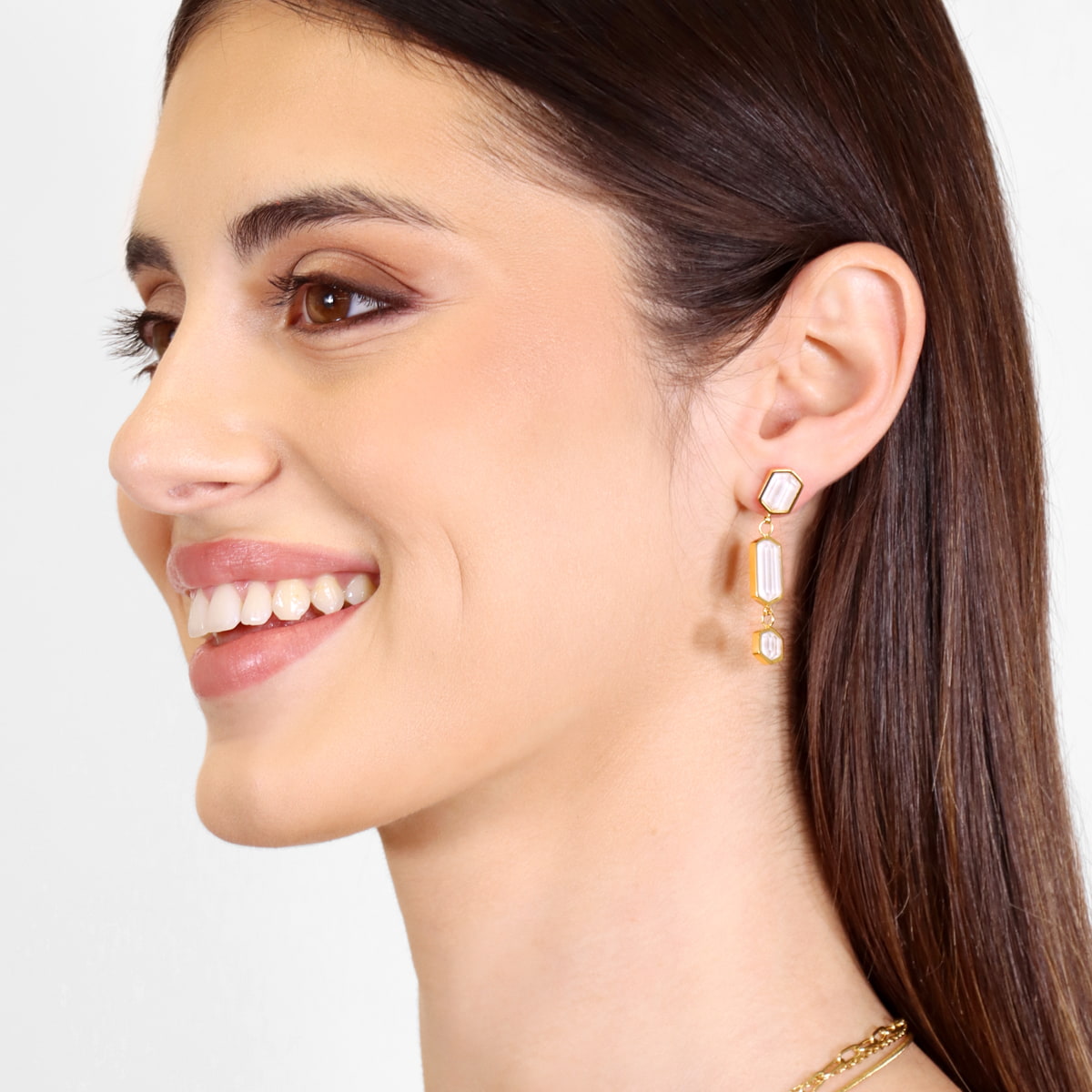 Pendientes Gleam Klyra Blanco Anartxy