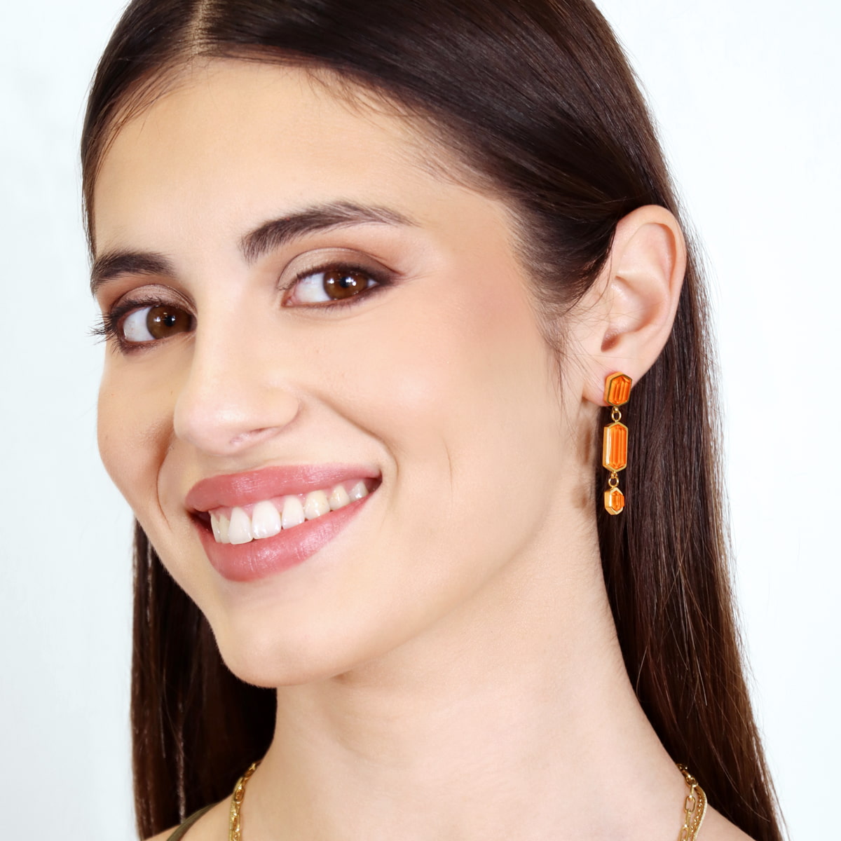 Pendientes Gleam Klyra Naranja Anartxy
