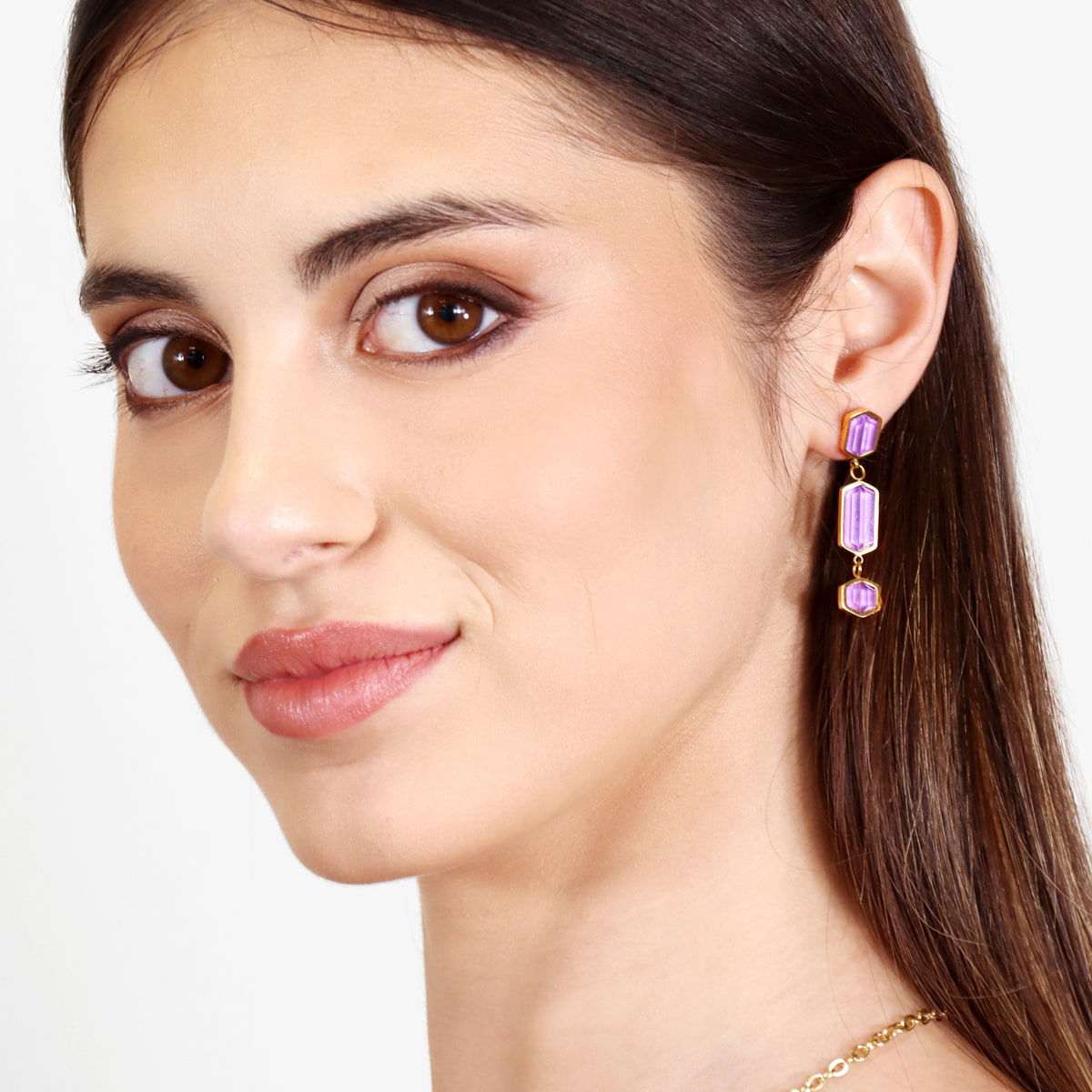Pendientes Gleam Klyra Morado Anartxy