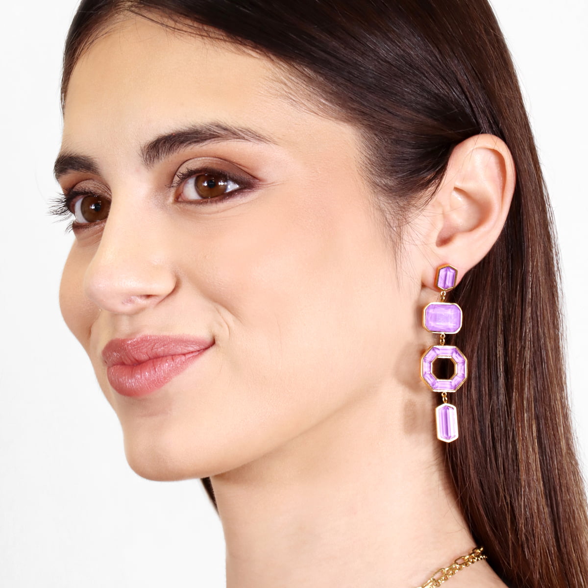 Pendientes Gleam Sytha Morado Anartxy