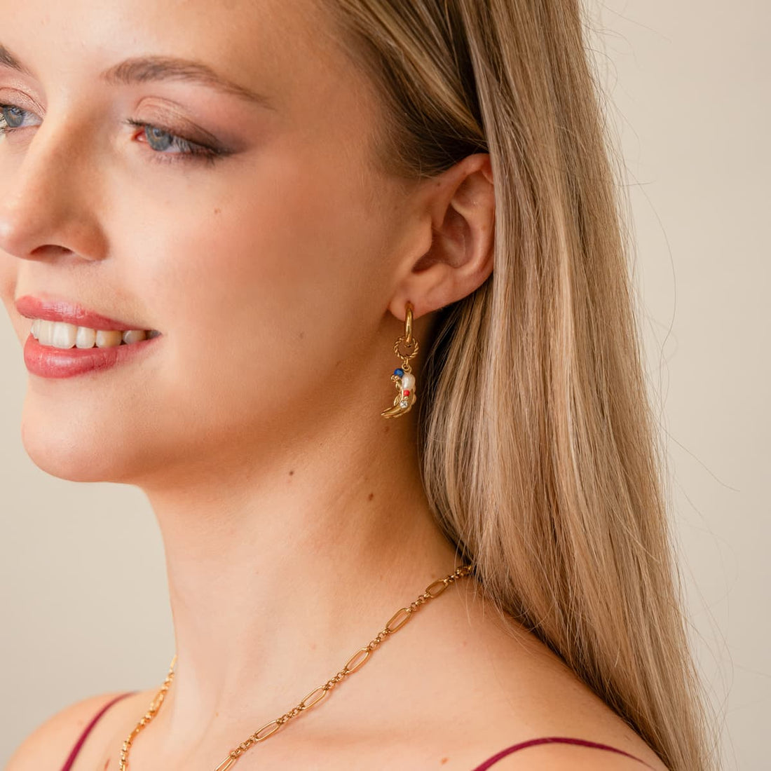 Pendientes Coast Saboria Dorado Anartxy