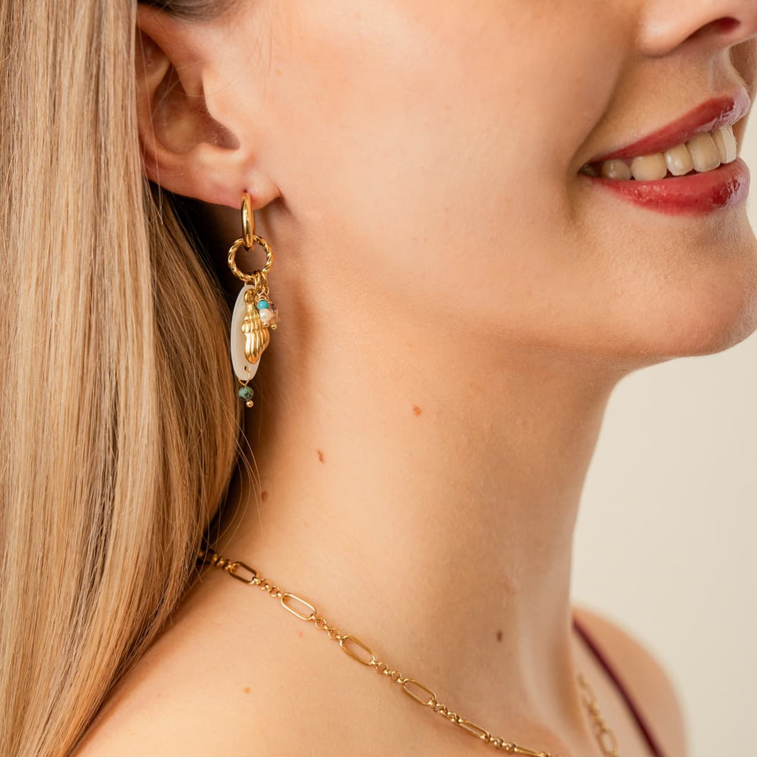 Pendientes Coast Briny Dorado Anartxy