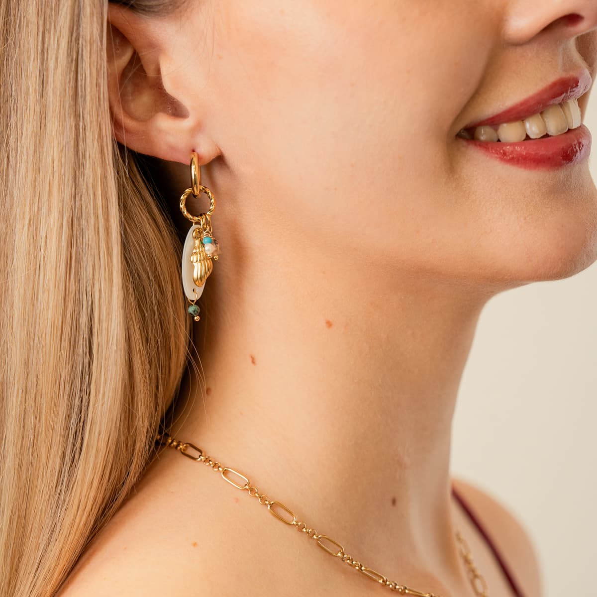 Pendientes Coast Briny Dorado Anartxy