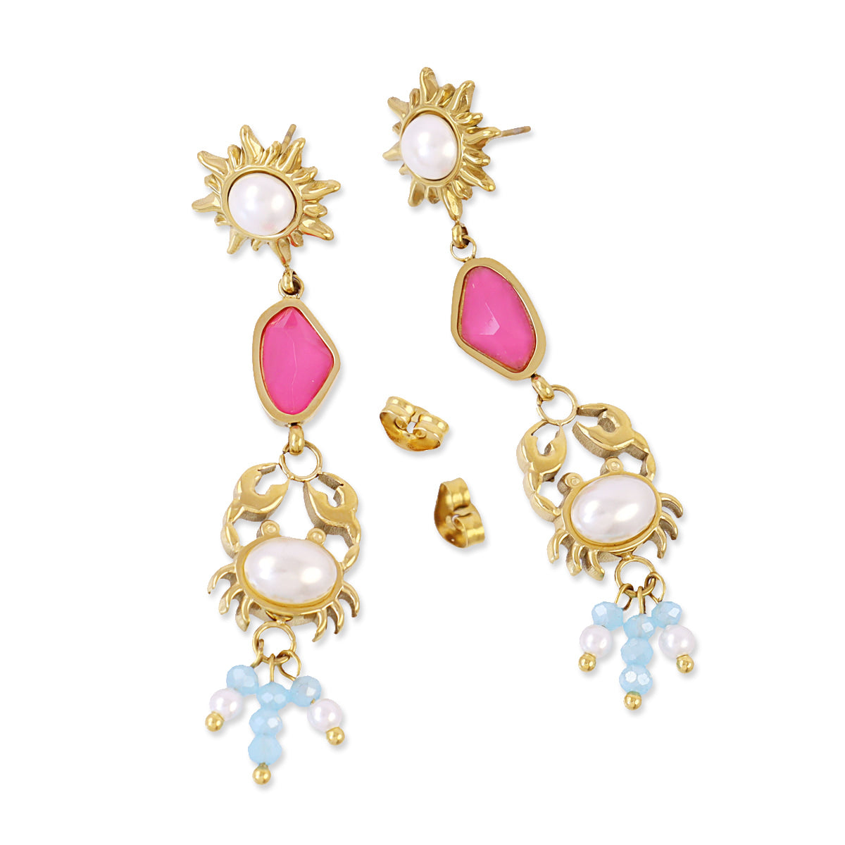 Pendientes Aqua Helia Dorado Anartxy