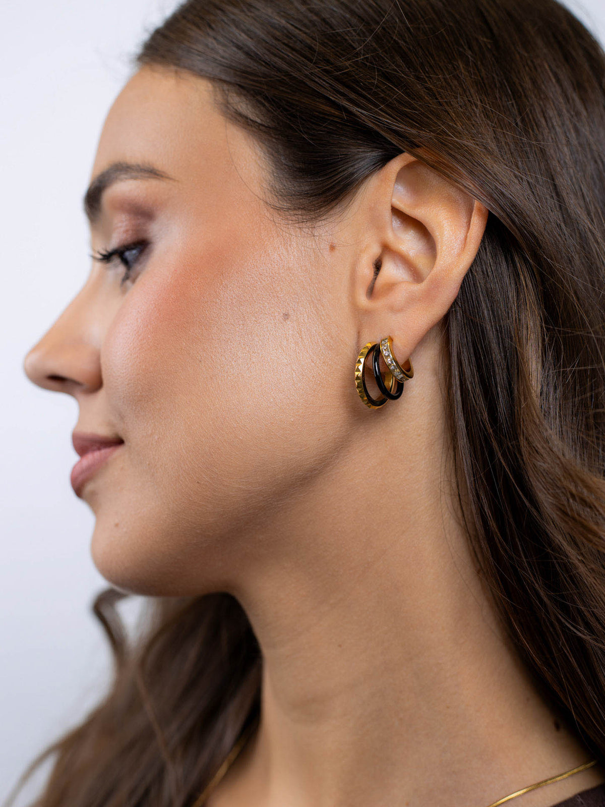 Pendientes Vandal multiaro fluido tricolor Blanco Anartxy