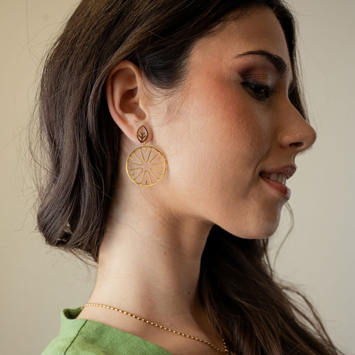 Pendientes Citrus Peel Dorado Anartxy