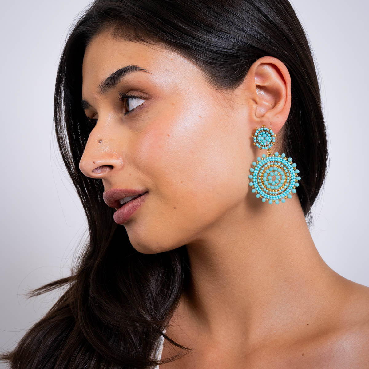 Pendientes largos Solea mandala Turquesa Anartxy