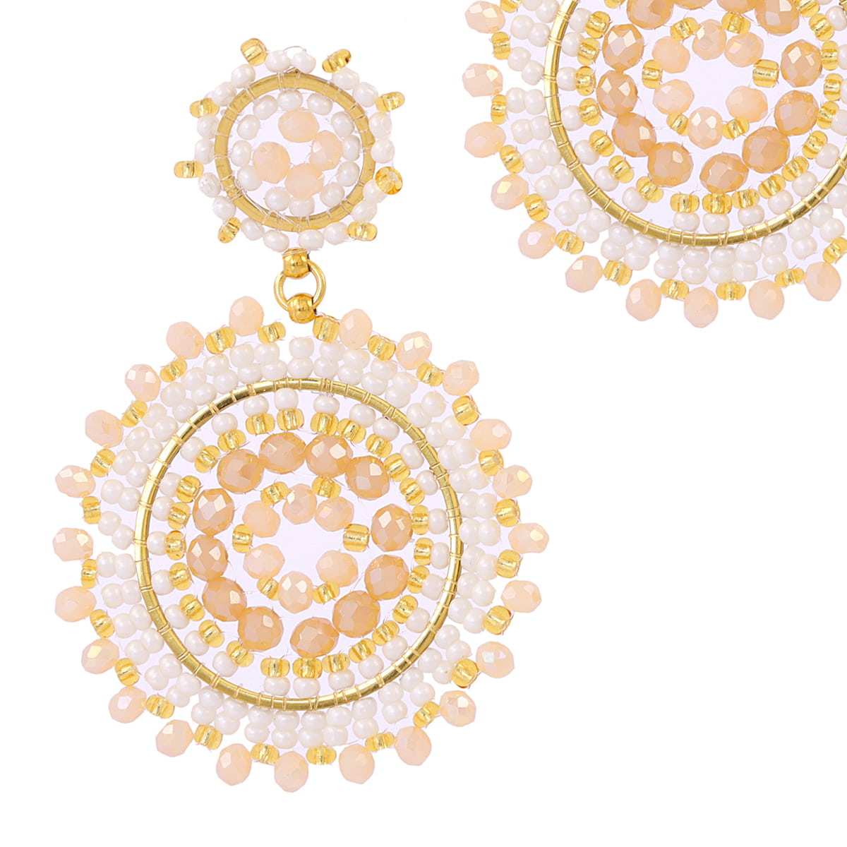 Pendientes largos Solea mandala Beige Anartxy