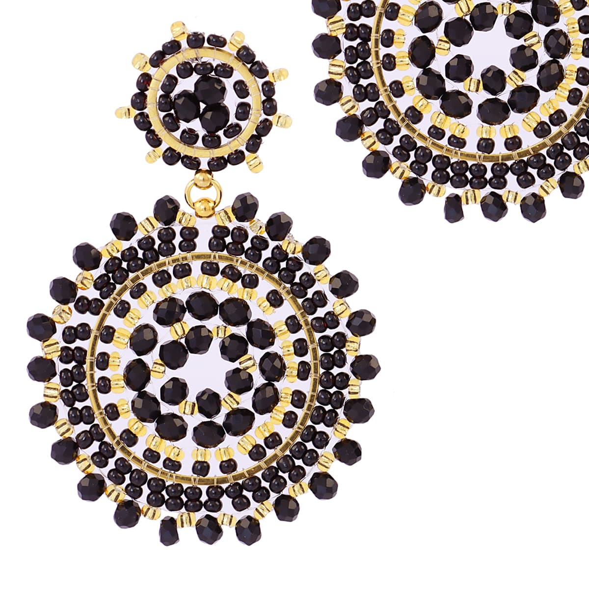 Pendientes largos Solea mandala Negro Anartxy
