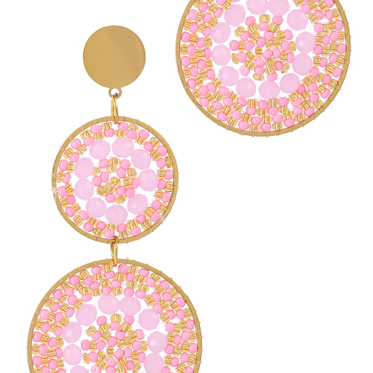 Pendientes largos Solea doble mandala Rosa Anartxy