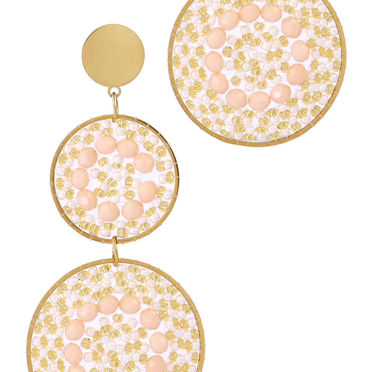 Pendientes largos Solea doble mandala Beige Anartxy