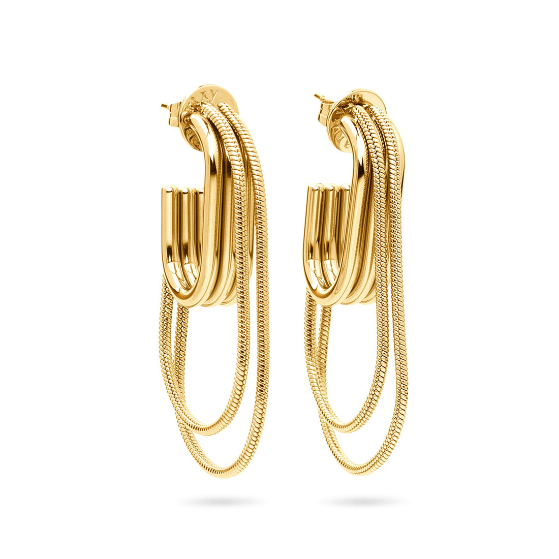 Pendientes Essentials cadenas dobles Dorado Anartxy