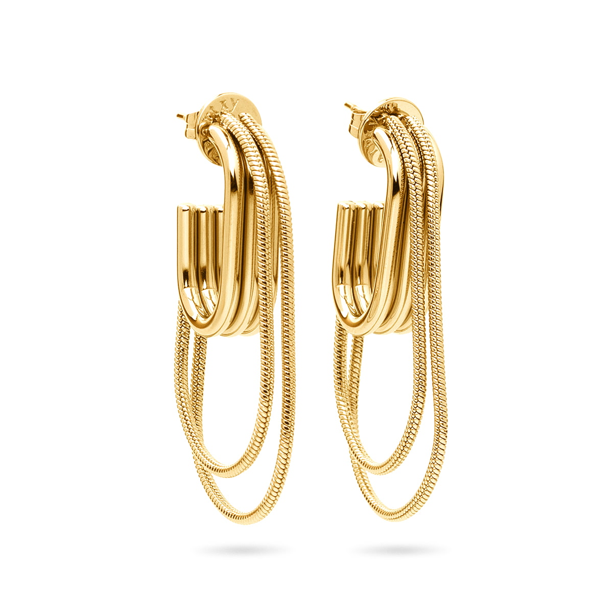 Pendientes Essentials cadenas dobles Dorado Anartxy