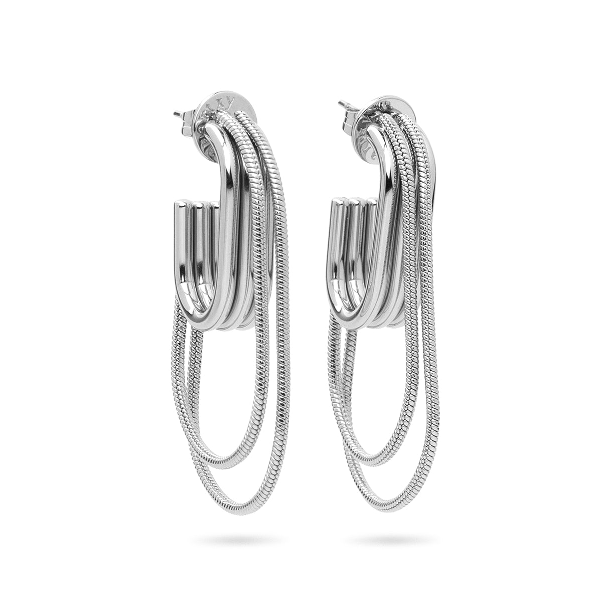 Pendientes Essentials cadenas dobles Plateado Anartxy