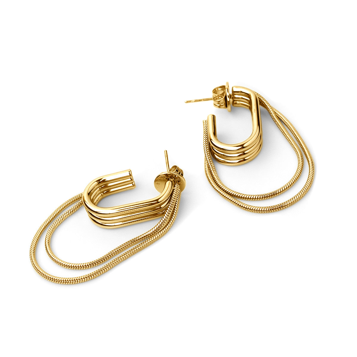 Pendientes Essentials cadenas dobles Dorado Anartxy