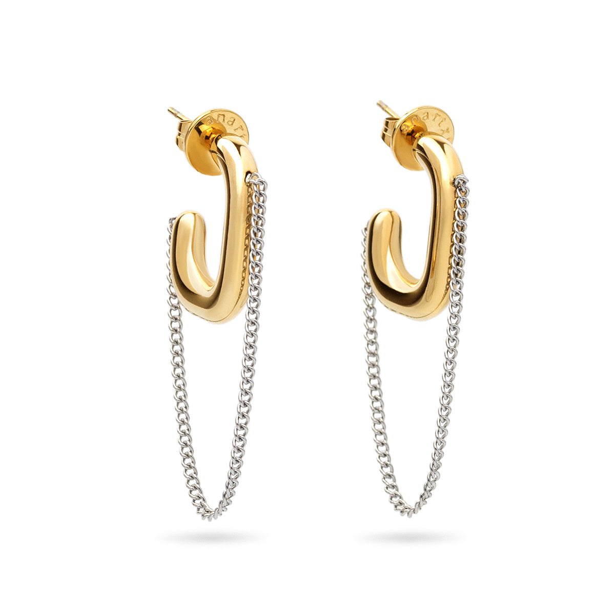 Pendientes Essentials cadena bicolor Dorado Anartxy