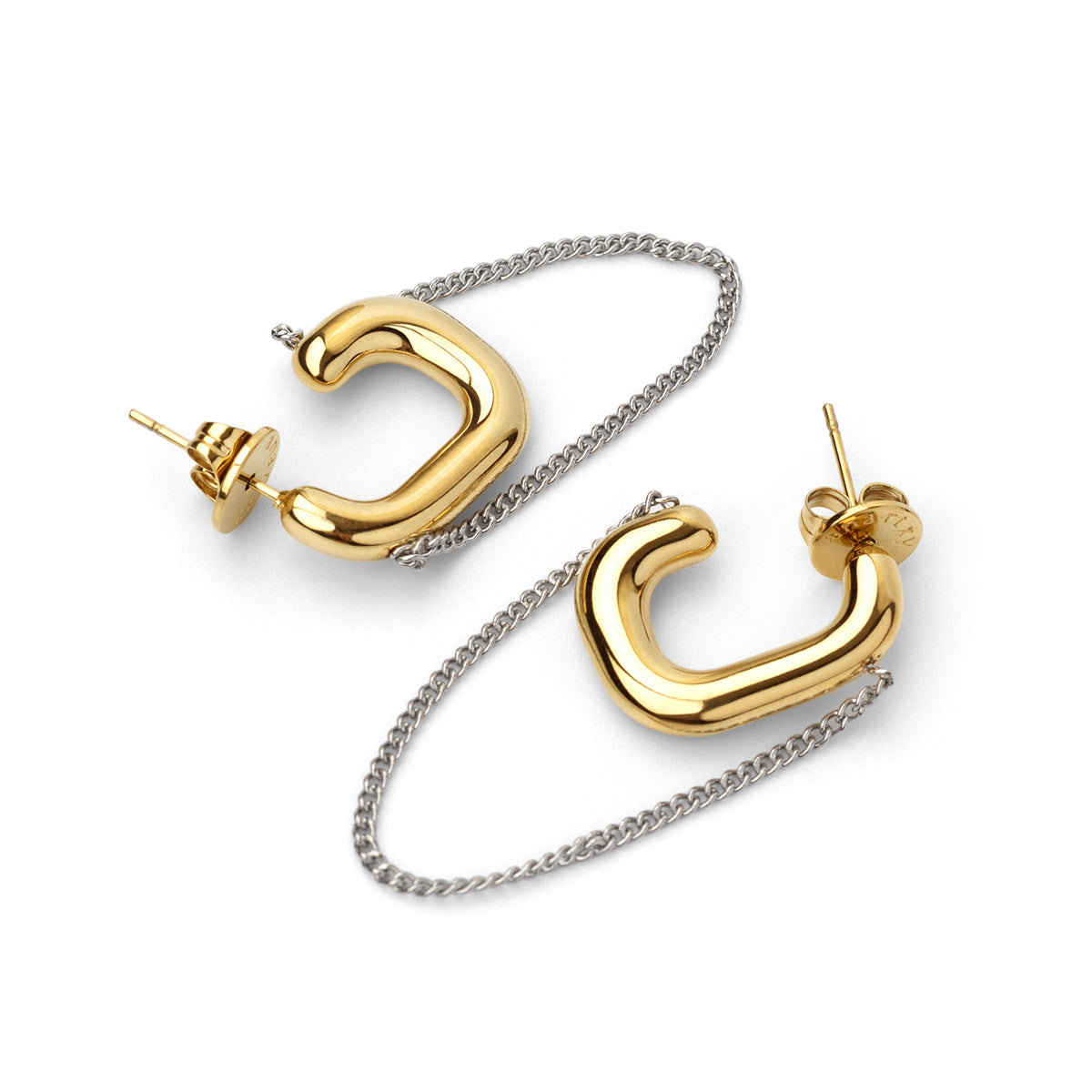 Pendientes Essentials cadena bicolor Dorado Anartxy