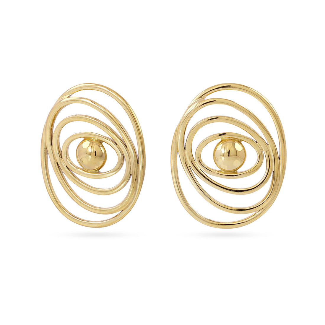Pendientes con detalle de ojo geométrico Dorado Anartxy