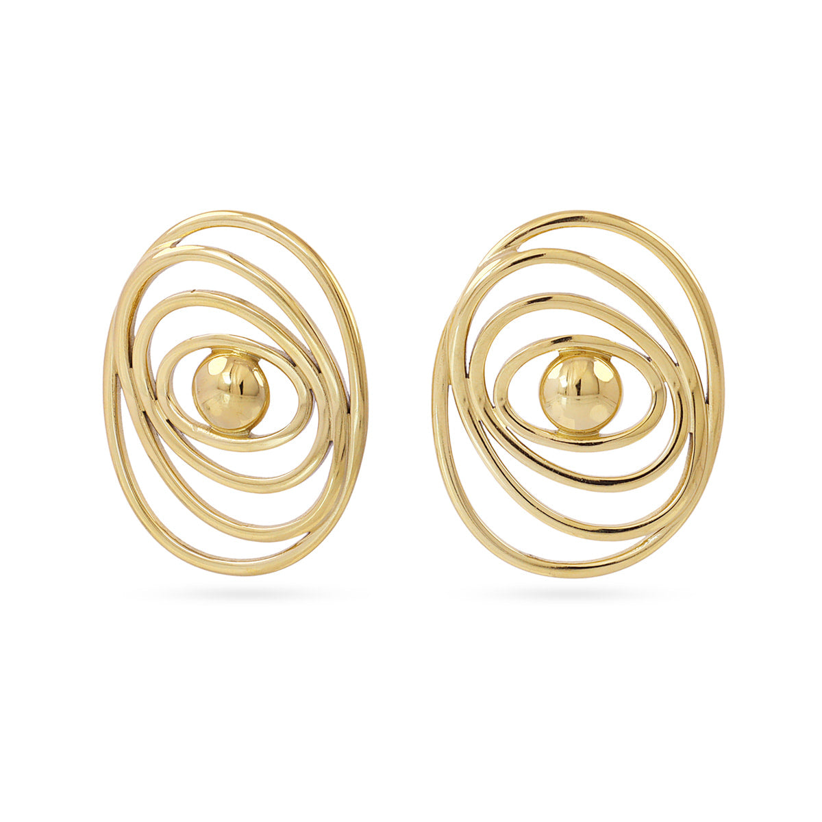 Pendientes con detalle de ojo geométrico Dorado Anartxy