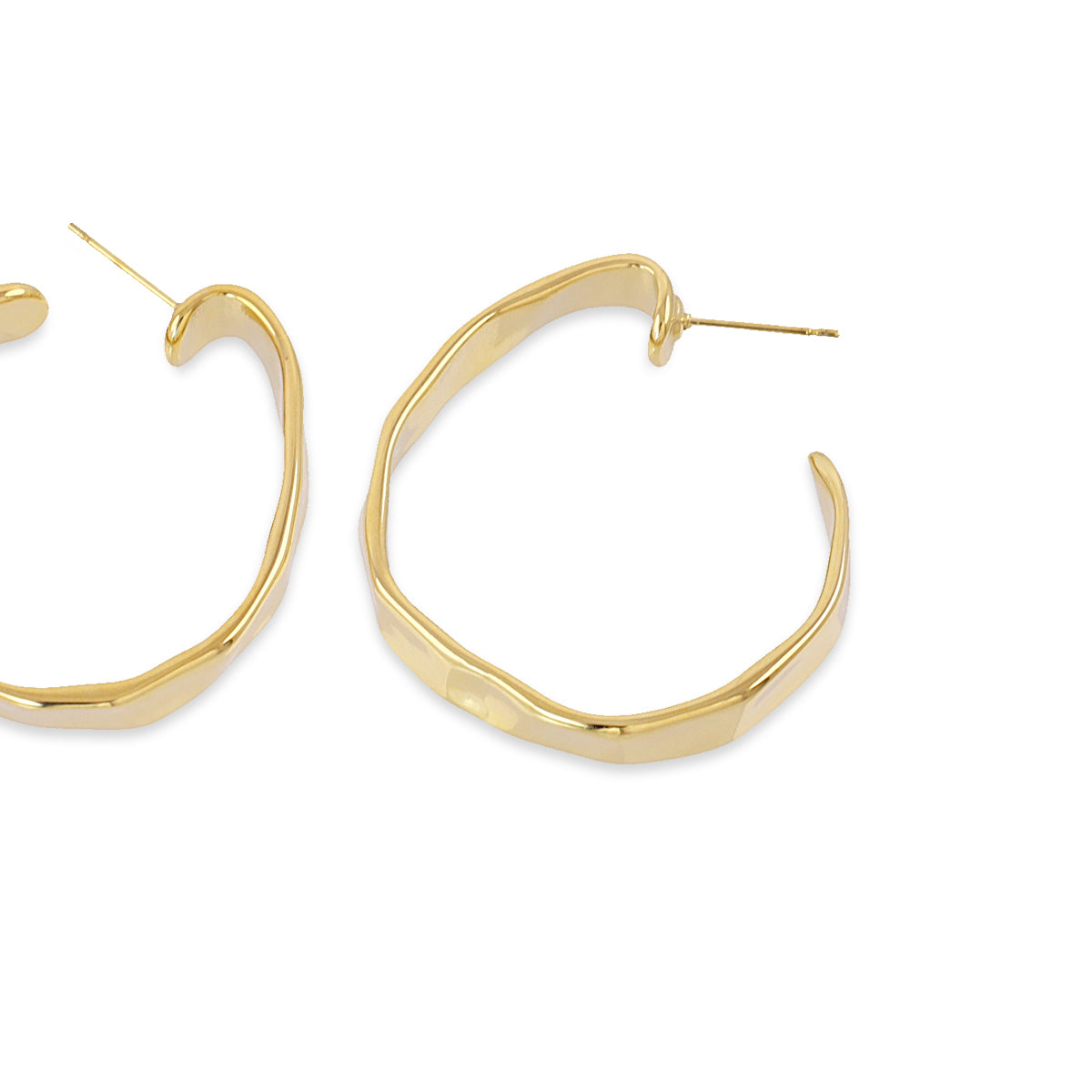 Pendientes aro textura artesanal Dorado Anartxy