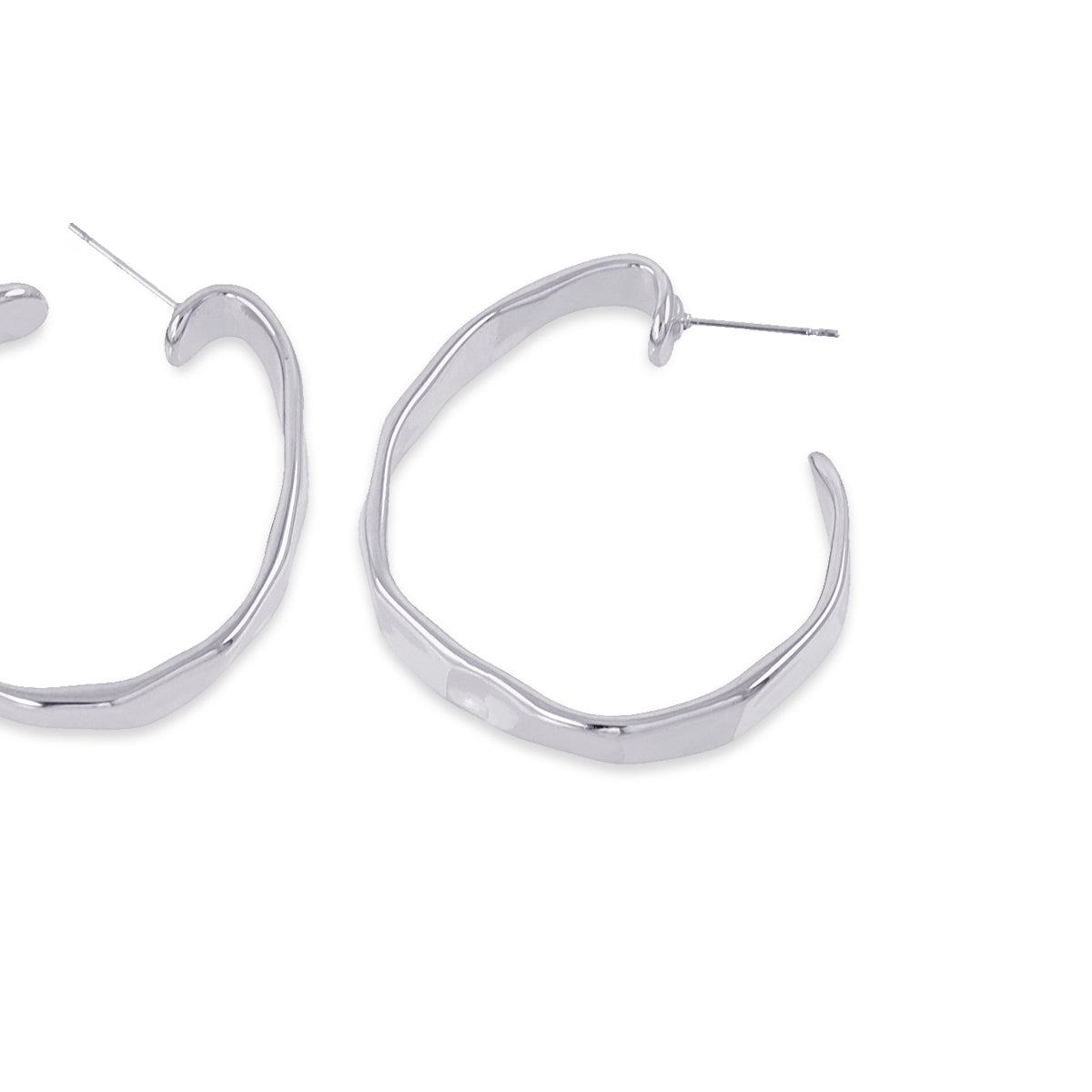 Pendientes aro textura artesanal Plateado Anartxy