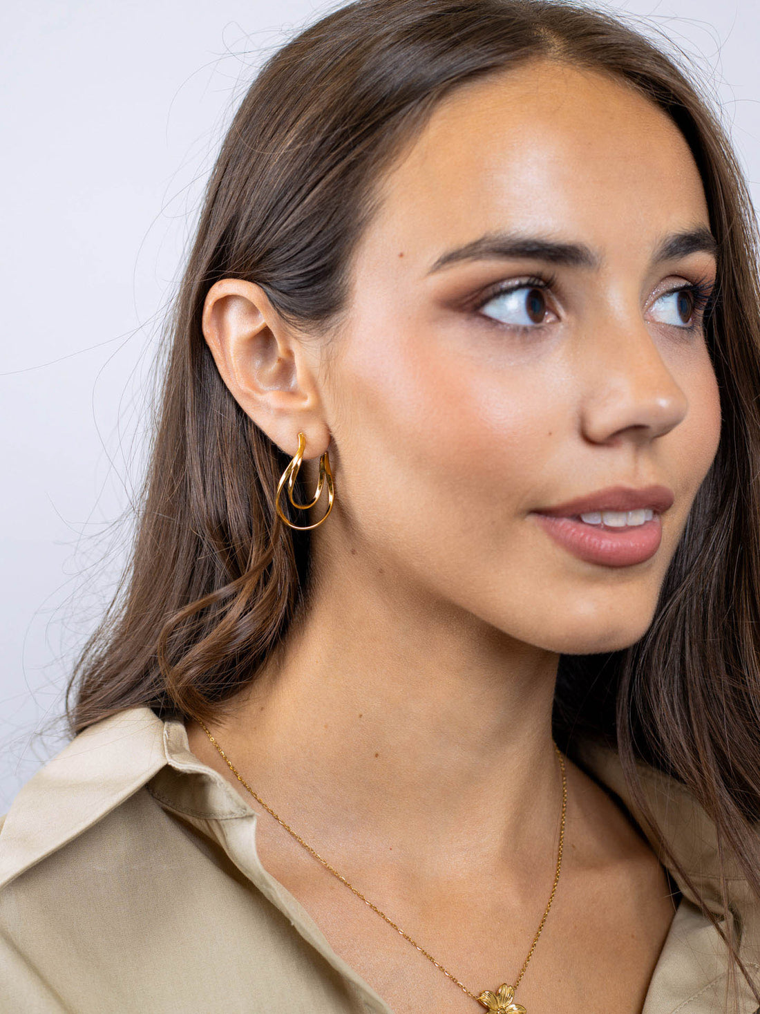 Pendientes Essentials onda Dorado Anartxy