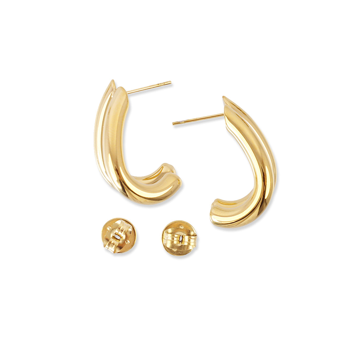 Pendientes semi aro doble fino Dorado Anartxy
