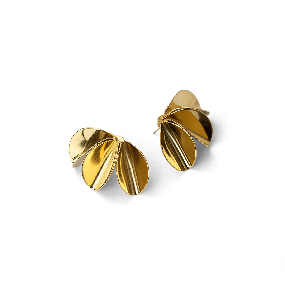 Pendientes Essentials plisados Dorado Anartxy