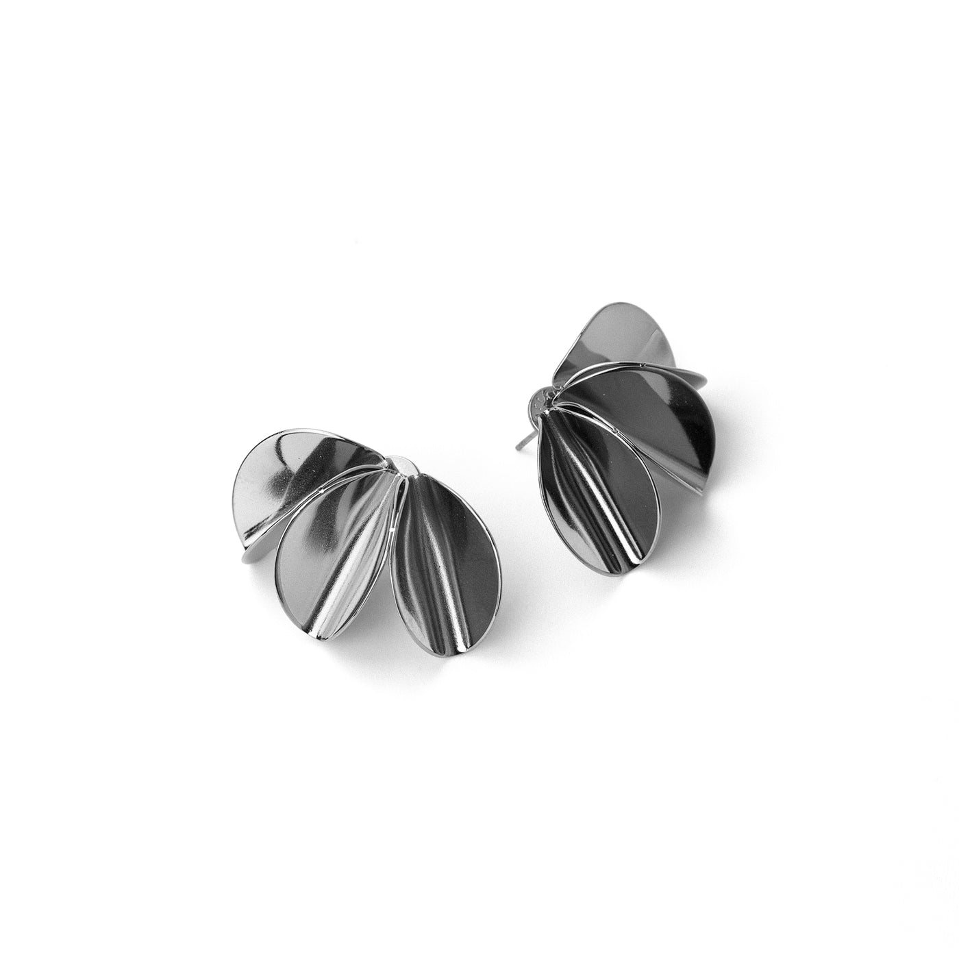 Pendientes Essentials plisados Plateado Anartxy