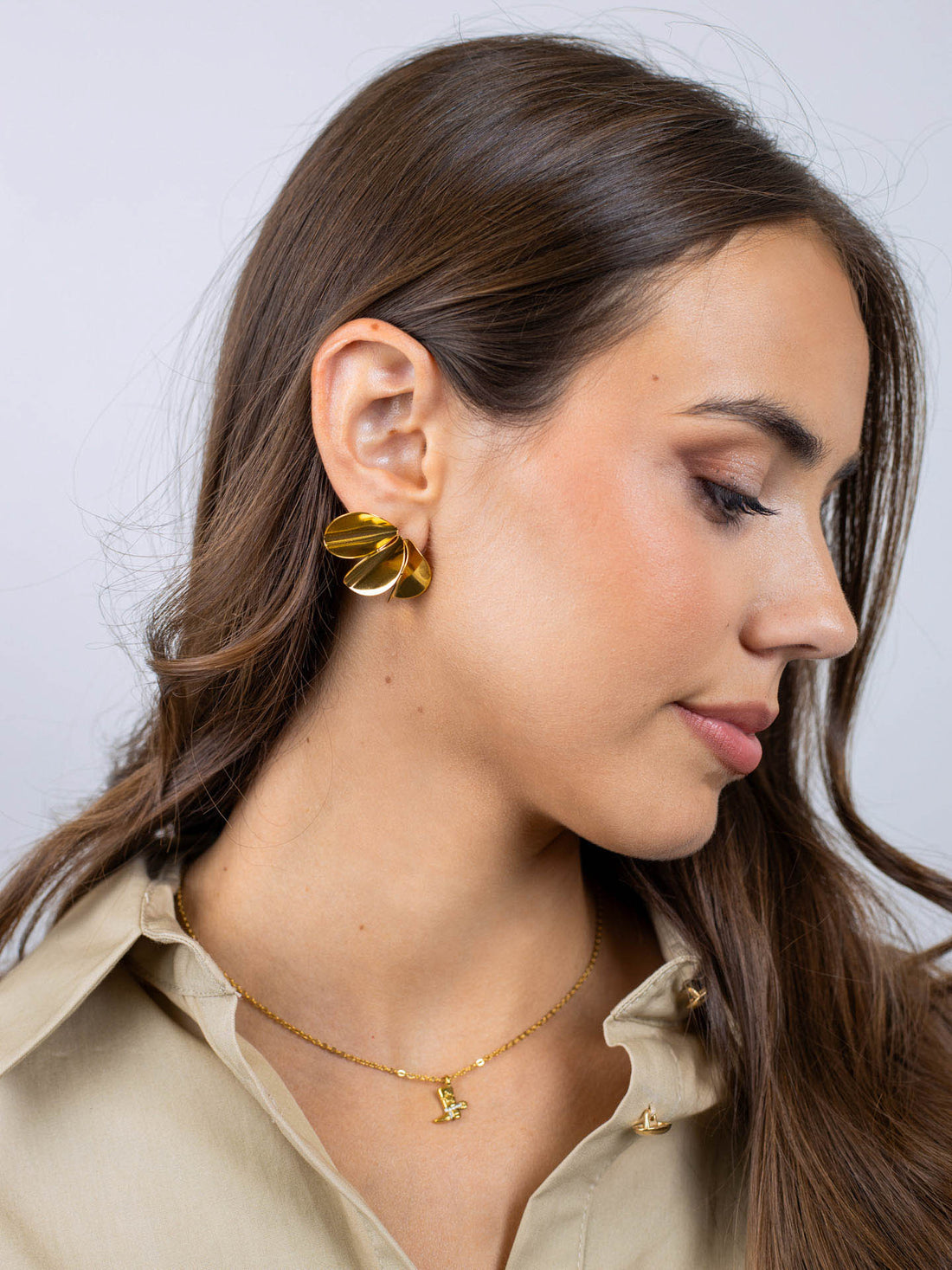 Pendientes Essentials plisados Dorado Anartxy