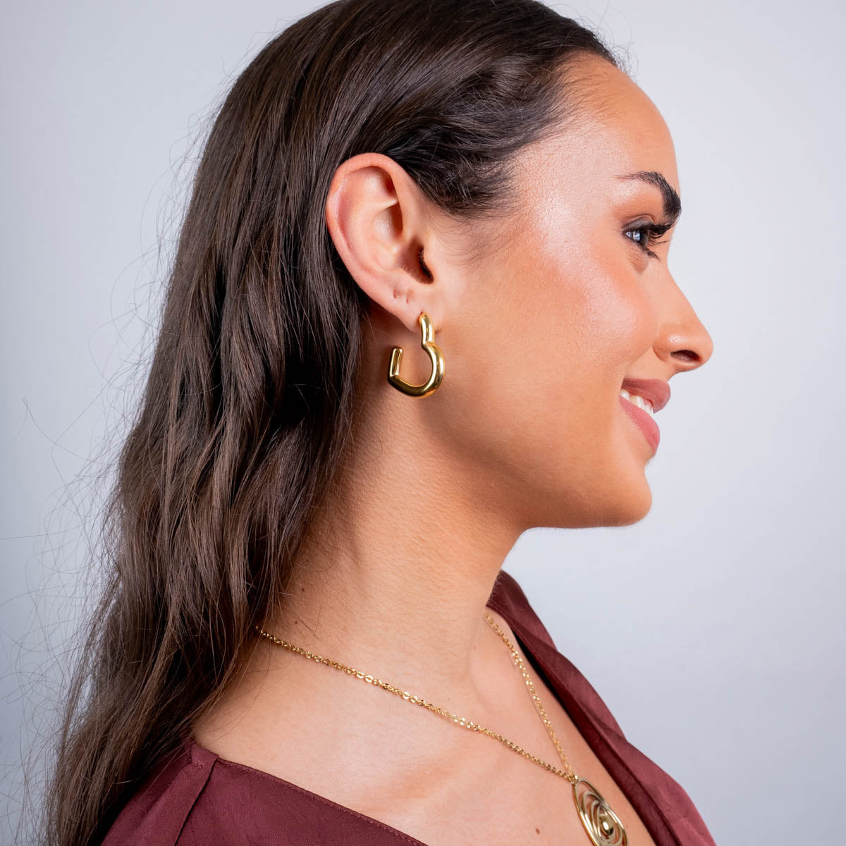 Semi aros Essentials corazon abierto Dorado Anartxy