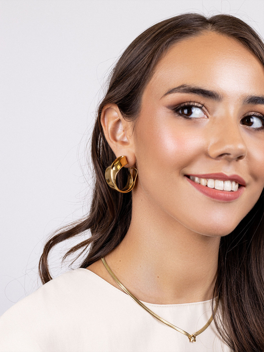 Pendientes Essentials doble curva Dorado Anartxy