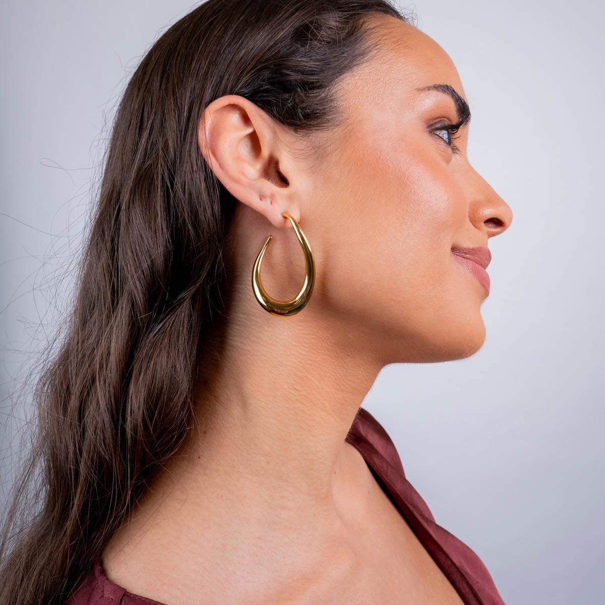 Pendientes aro efecto movimiento Dorado Anartxy