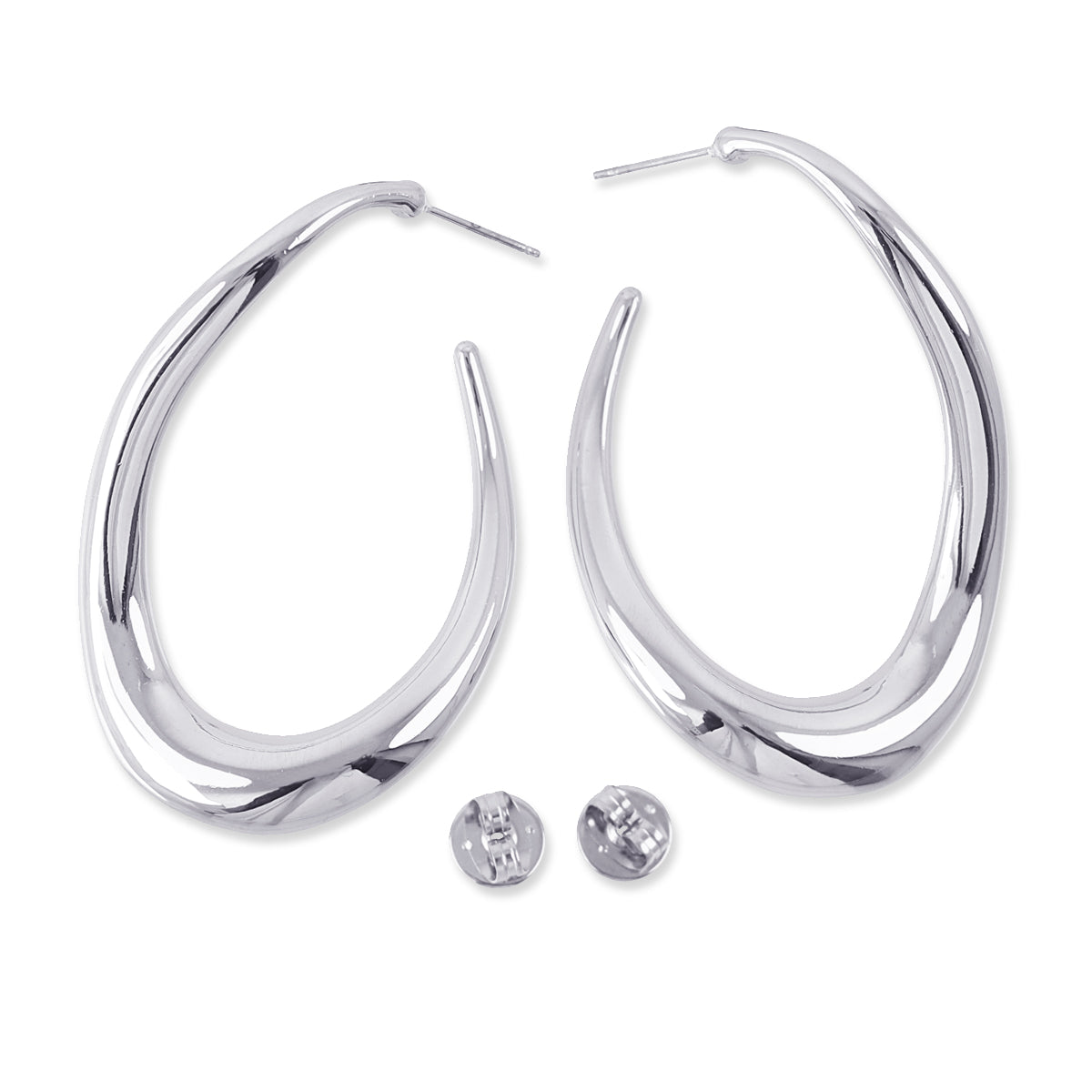 Pendientes aro efecto movimiento Plateado Anartxy