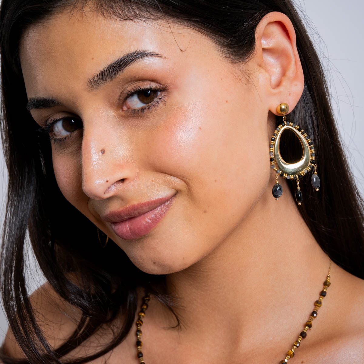 Pendientes largos Spirit boho Negro Anartxy