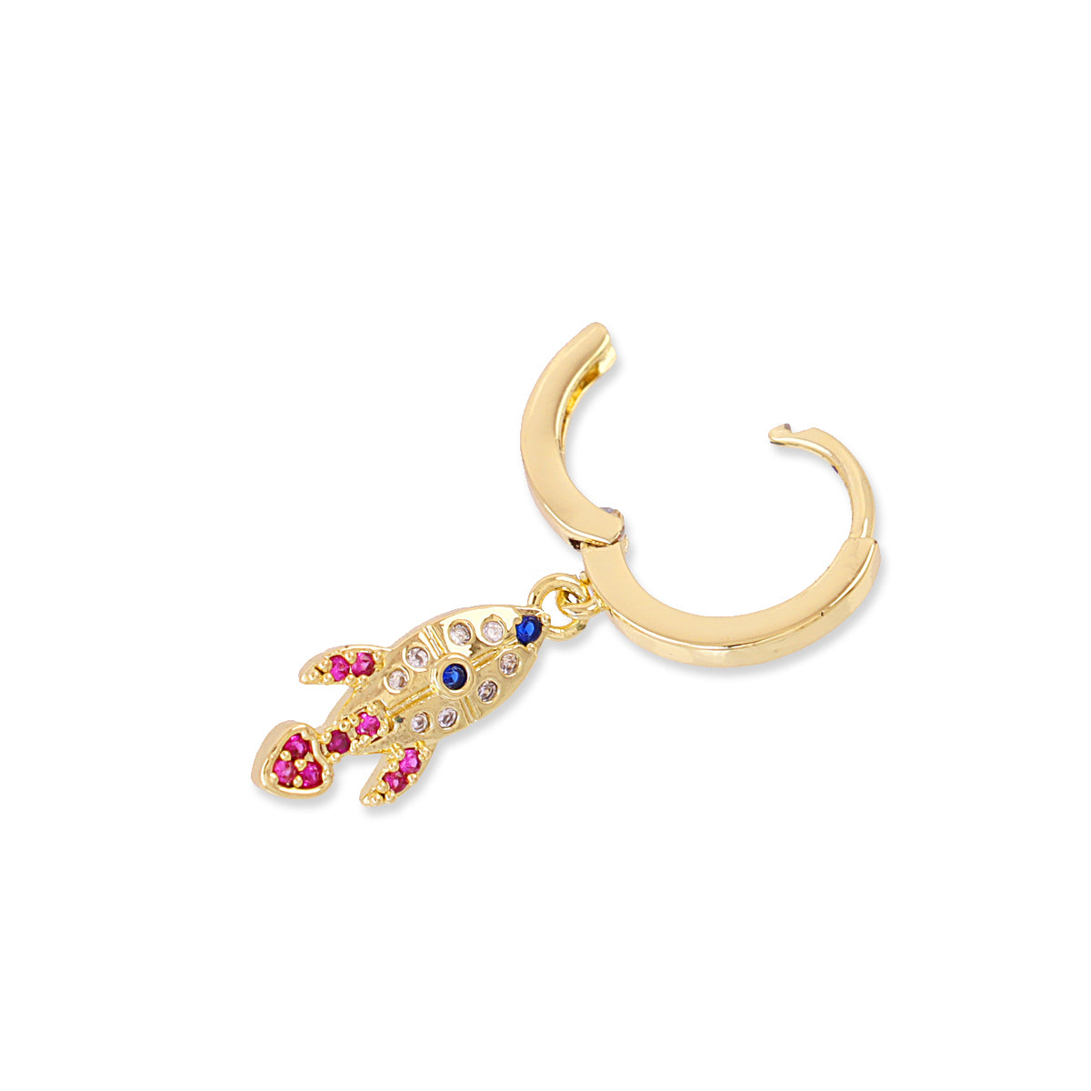 Piercing aro cohete circonitas multicolor Dorado Anartxy