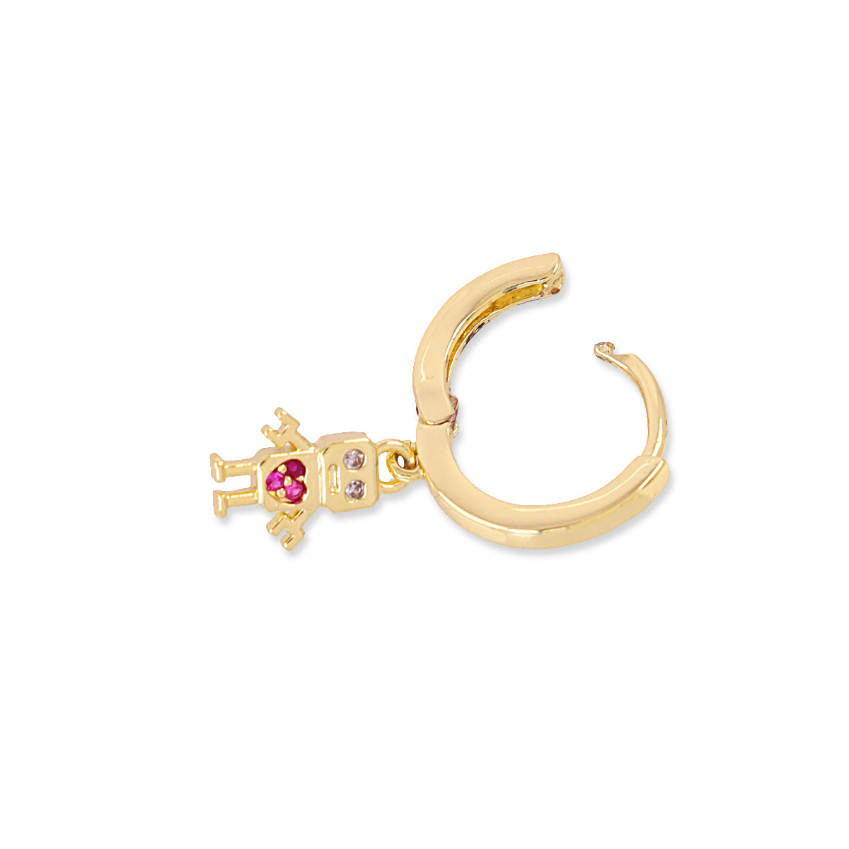 Piercing aro robot corazón circonita Dorado Anartxy
