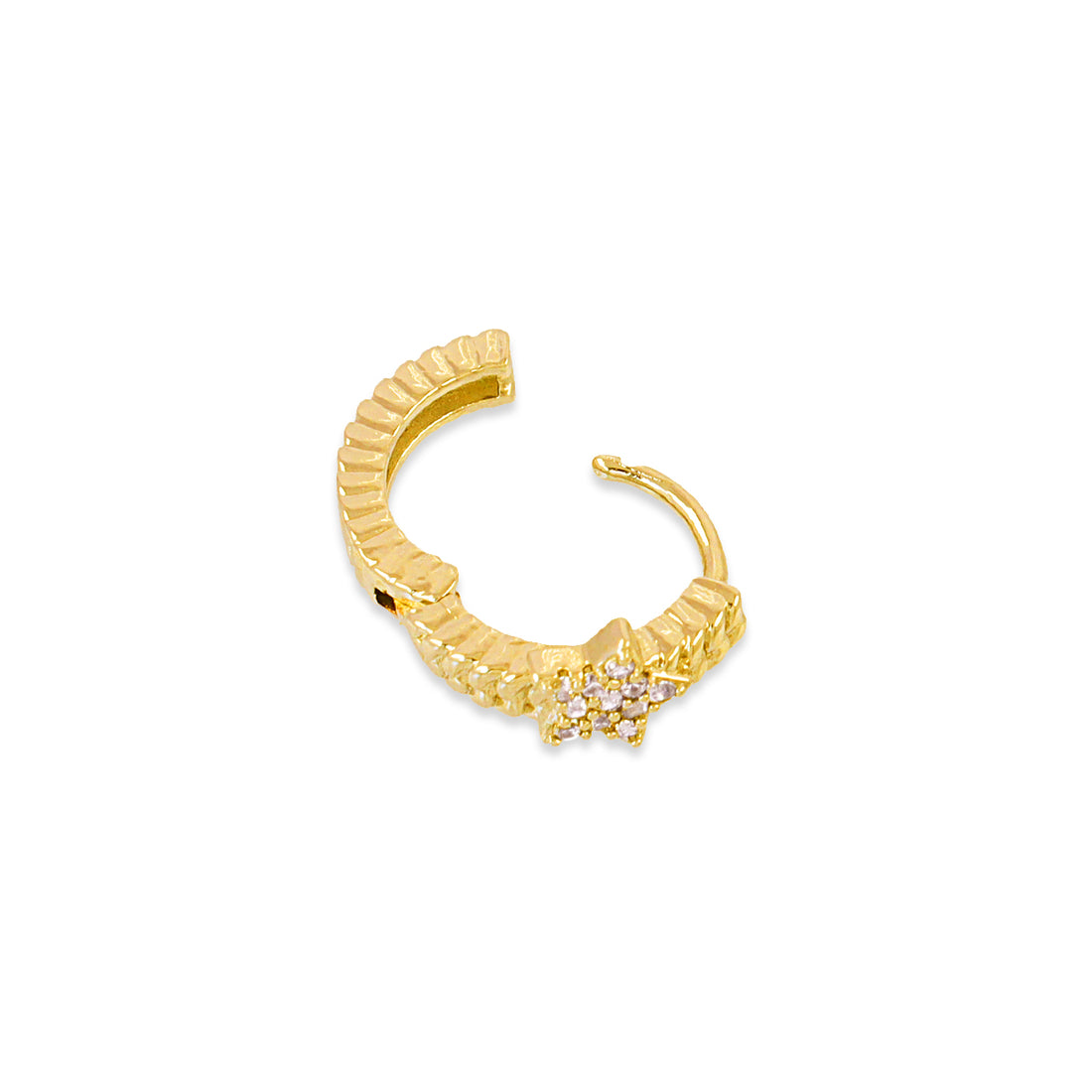 Piercing aro textura estrella circonitas Dorado Anartxy