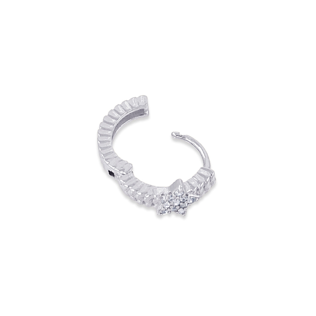 Piercing aro textura estrella circonitas Plateado Anartxy
