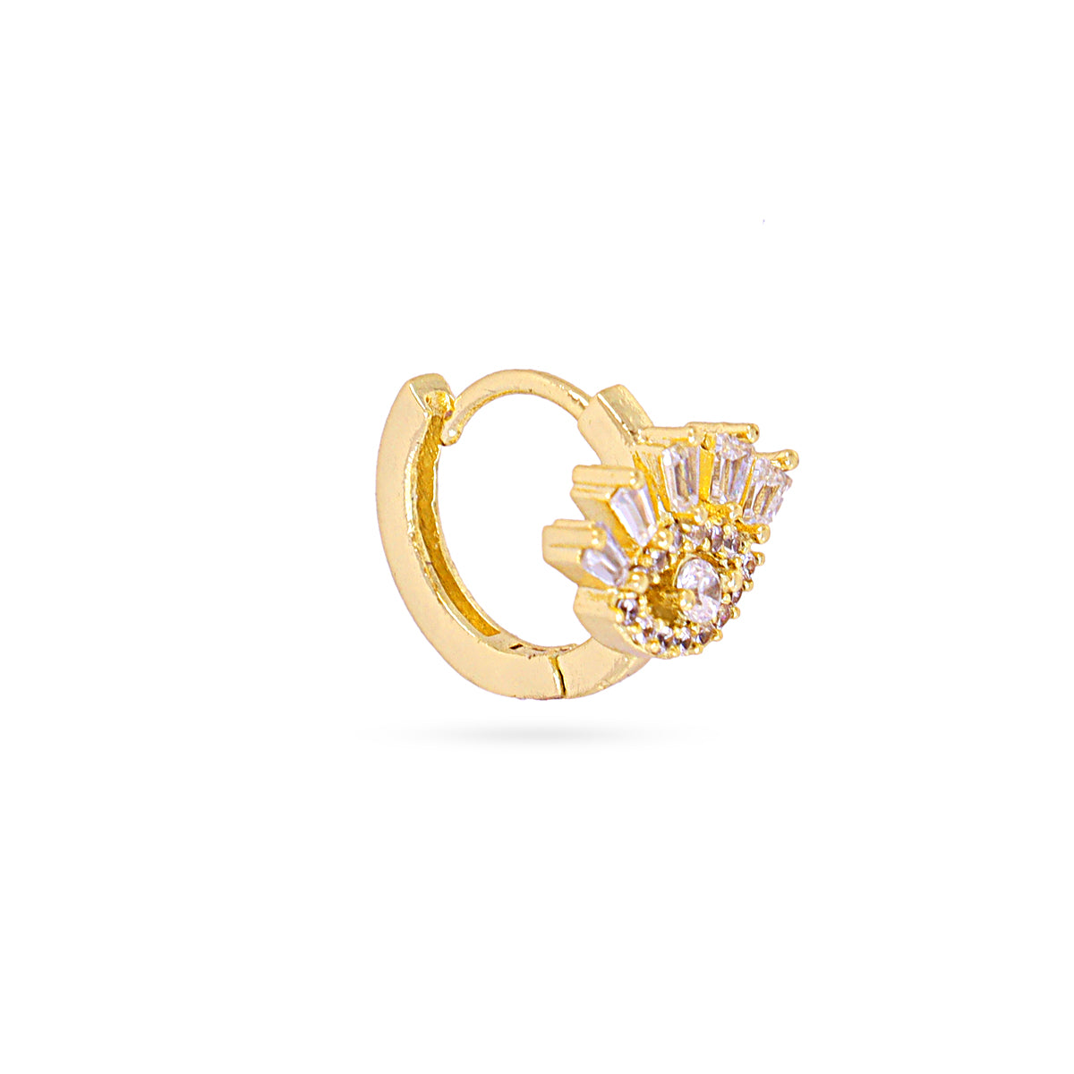 Piercing aro textura ojo simbólico circonitas Dorado Anartxy