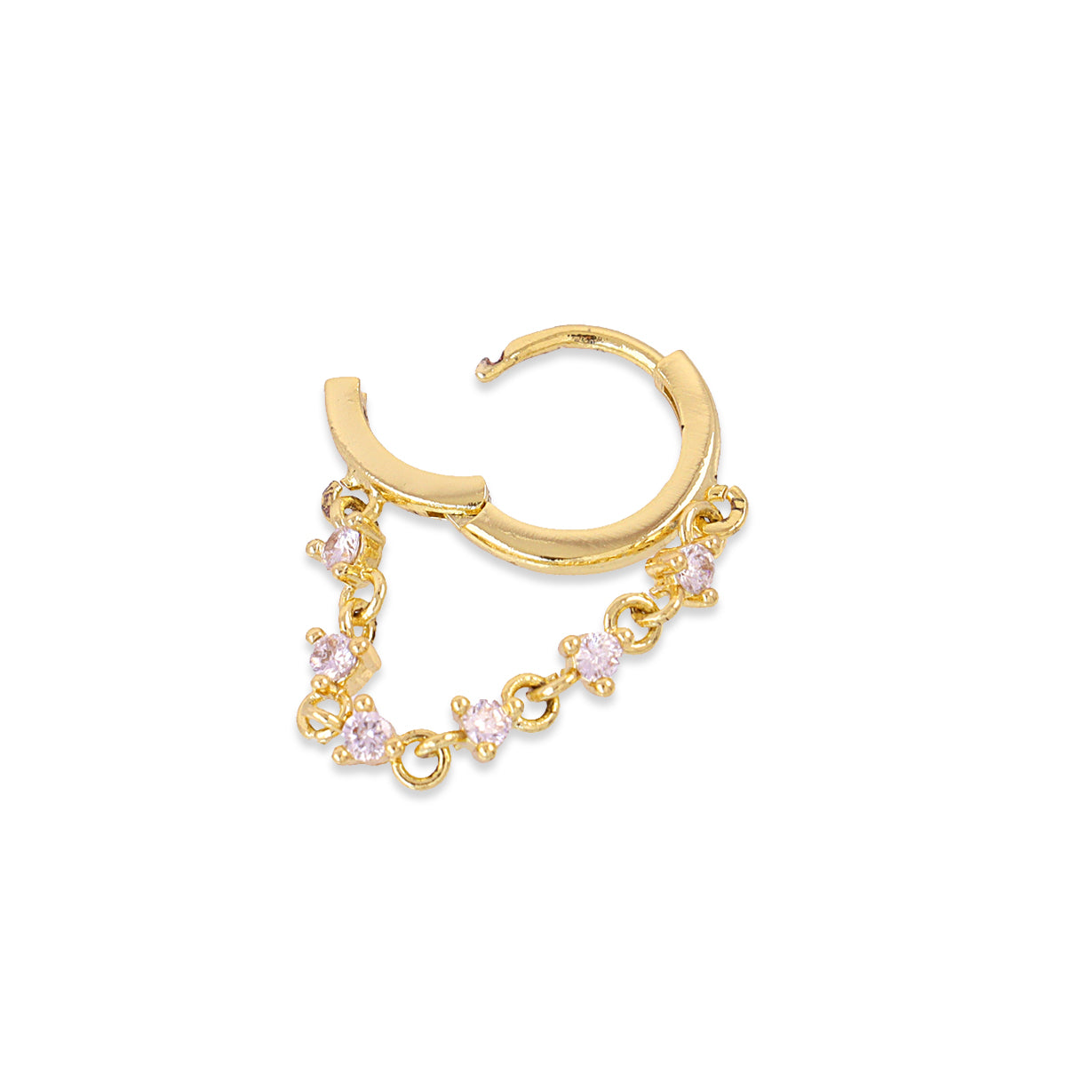 Piercing aro cadena circonitas Dorado Anartxy