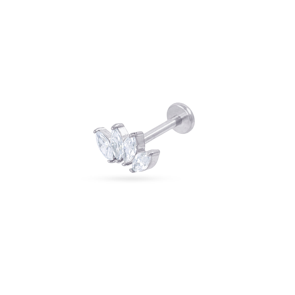 Piercing hojas circonitas minimal Plateado Anartxy